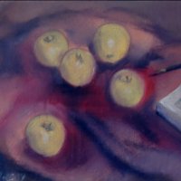 «Натюрморт с яблоками». Холст, масло, 30х40см.