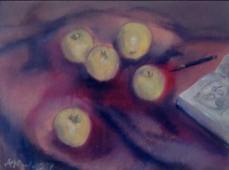 «Натюрморт с яблоками». Холст, масло, 30х40см.